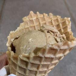 Josh & John's - My Pumpkin Spice Waffle Cone which they make in house!