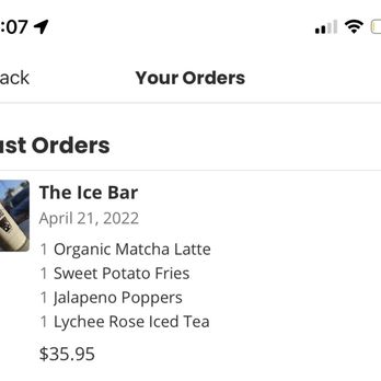 The Ice Bar - You see how I got charged for Jalepeno poppers but I never received . And Still Got charged for it as you see on my bank statement - Bubble Tea Near Me - Northridge, California The Ice Bar - You see how I got charged for Jalepeno poppers but I never received . And Still Got charged for it as you see on my bank statement - Bubble Tea Near Me - Northridge, California
