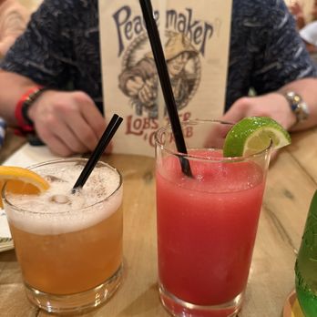 Peacemaker Lobster and Crab - Port Royal (left) & Yodermelon Seasonal Slush (right) - Seafood Near Me - Saint Louis, Missouri Peacemaker Lobster and Crab - Port Royal (left) & Yodermelon Seasonal Slush (right) - Seafood Near Me - Saint Louis, Missouri