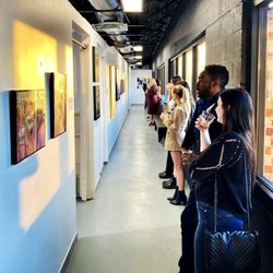 Visitors at Art on Main Gallery.