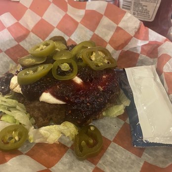 Pop Top Burgers - Razz burger no bun - Burgers Near Me - Webster, Texas
