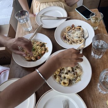 Luce - Linguini with Shrimp Whole and Pasta with 'nduja - Italian Near Me - Portland, Oregon