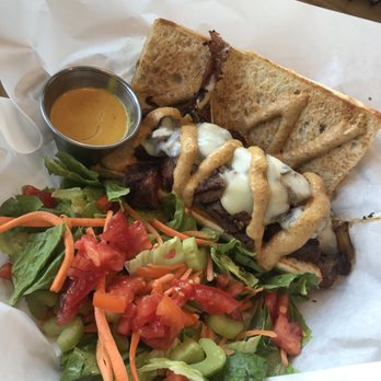 Skip's Kitchen - Steak sandwich, sub house salad w/honey mustard. - Burgers Near Me - Carmichael, California