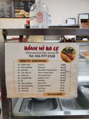 Menu photo 1 Banh Mi Ba Le Toronto, ON Menu photo 1 Banh Mi Ba Le Toronto, ON