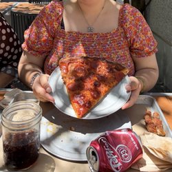 Large pepperoni slice.