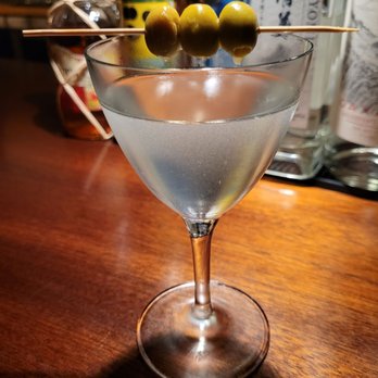 Pika Provisions - Dirty martini with (I'm not kidding) the BEST OLIVES EVER. Drink: 5 stars Olives: 10 stars! - Speakeasies Near Me - Leavenworth, Washington Pika Provisions - Dirty martini with (I'm not kidding) the BEST OLIVES EVER. Drink: 5 stars Olives: 10 stars! - Speakeasies Near Me - Leavenworth, Washington