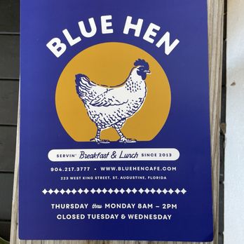 The Blue Hen Cafe - Menu - Southern Near Me - Saint Augustine, Florida The Blue Hen Cafe - Menu - Southern Near Me - Saint Augustine, Florida