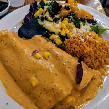 Los Agaves - Agaves Enchiladas -  some of the best tasting Mexican food I've ever had! Phenomenal Chipotle sauce - Tacos Near Me - Santa Barbara, California