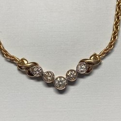 Five diamonds from customer's ring converted into necklace