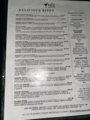 Menu photo 2 The Nile Bar Inglewood, CA