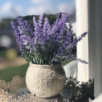 Purple Wolf Vineyard - lavenders in a vase on a table - Wine Tasting Room Near Me - Harrisonburg, Virginia