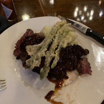The First Post - Hibachi flank steak with mashed potatoes and tempura asparagus. - New American Near Me - York, Pennsylvania The First Post - Hibachi flank steak with mashed potatoes and tempura asparagus. - New American Near Me - York, Pennsylvania