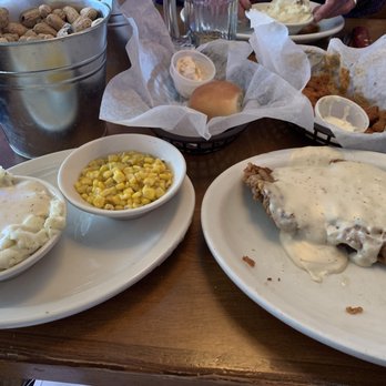 Texas Roadhouse - Country fried sirloin with mashed potatoes & gravy and corn - Steakhouses Near Me - Tonawanda, New York Texas Roadhouse - Country fried sirloin with mashed potatoes & gravy and corn - Steakhouses Near Me - Tonawanda, New York