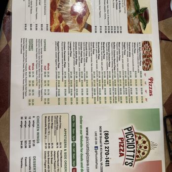 Picciotti's Pizza - Menu - Pizza Near Me - Richmond, Virginia Picciotti's Pizza - Menu - Pizza Near Me - Richmond, Virginia