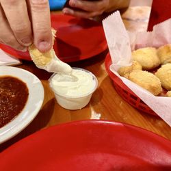 Sam's Burger Deli - Ranch and marinara dipping sauce with pretzel bites