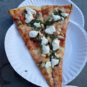 Rocco's Pizza - Slice of cheese + garlic, spinach, ricotta - Pizza Near Me - Hollywood, Florida Rocco's Pizza - Slice of cheese + garlic, spinach, ricotta - Pizza Near Me - Hollywood, Florida