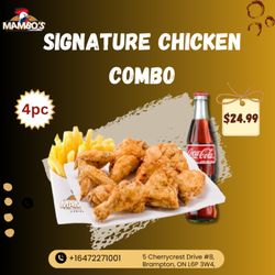 Mambo's Chicken - Our bold, juicy pieces of our signature spicy crispy chicken. Add your favorite side, a refreshing drink. Get all in just $24.99 !