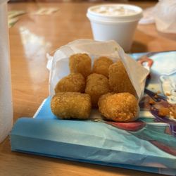 Pecan St. Station Deli & Grill - Frozen tots fine for the kids meal