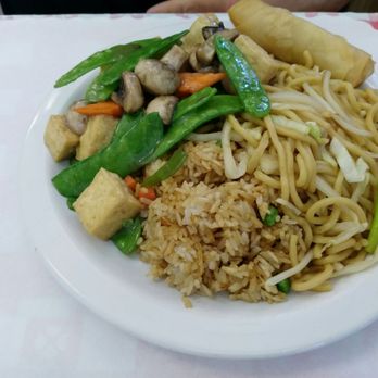 Sky Dragon - Lunch mushrooms w snowpeas and fried tofu w spring roll and fried rice and chow mien! Vegan vegetarian friendly! - Chinese Near Me - Santa Rosa, California Sky Dragon - Lunch mushrooms w snowpeas and fried tofu w spring roll and fried rice and chow mien! Vegan vegetarian friendly! - Chinese Near Me - Santa Rosa, California