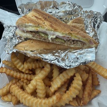 Groupers On The Gulf - Cuban Sandwich with Fries - Seafood Near Me - Indian Rocks Beach, Florida