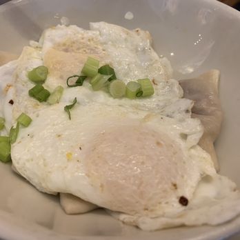 Veselka - Corned beef hash pierogi with over medium eggs - Ukrainian Near Me - New York, New York