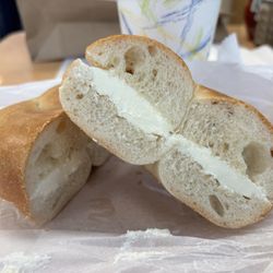 Renaissance Bagel Cafe - I love this much cream cheese