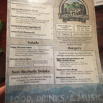 Foggy Mountain BrewPub - Menu - Brewpubs Near Me - Asheville, North Carolina