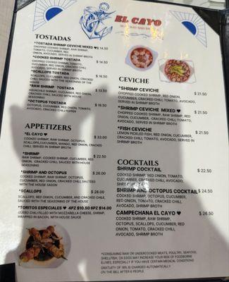Menu photo 1 El Cayo Seafood and Drinks Tucson, AZ
