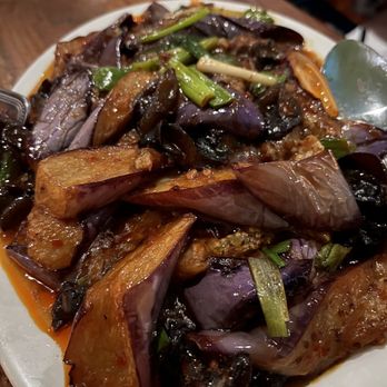 Blossom Bar - Eggplant with garlic sauce - yum!! - Cocktail Bars Near Me - Brookline, Massachusetts