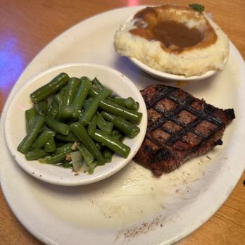 Texas Roadhouse - Dallas Filet 6oz. With Mashed Potatoes and Greens - Steakhouses Near Me - Tomball, Texas
