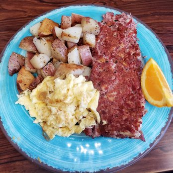 Mandy's Breakfast House - House made corned beef hash with country red potatoes and eggs - Breakfast & Brunch Near Me - Sonora, California