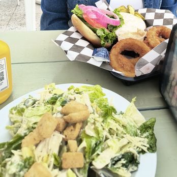 The Beach Bucket - Caesar salad and hamburger - Breakfast & Brunch Near Me - Ormond Beach, Florida The Beach Bucket - Caesar salad and hamburger - Breakfast & Brunch Near Me - Ormond Beach, Florida