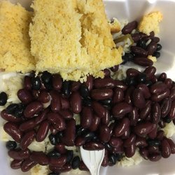 Larson Cafe - Beans & rice with cornbread & coffee=$4.35