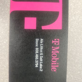T-Mobile - Store's biz card as of 4/20/21 showing valid phone # - Mobile Phones Near Me - Honolulu, Hawaii
