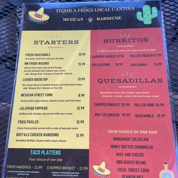 Tequila Frogs - Menu - Mexican Near Me - Old Orchard Beach, Maine Tequila Frogs - Menu - Mexican Near Me - Old Orchard Beach, Maine