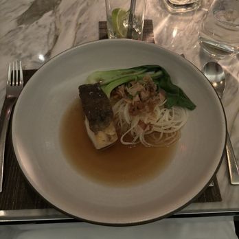 Hawksworth Restaurant - haida gwaii sablefish, kohlrabi, pine mushroom, bok choy, dashi - Canadian (New) Near Me - Vancouver, British Columbia