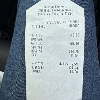 Dim Sum Express - Cash only place - Dim Sum Near Me - Monterey Park, California