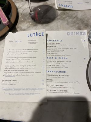 Menu photo 4 Lutèce Washington, DC, DC