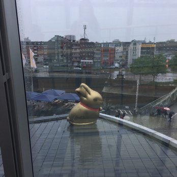 Schokoladenmuseum - Giant Lindt bunny outside - Museums Near Me - Cologne, NW Schokoladenmuseum - Giant Lindt bunny outside - Museums Near Me - Cologne, NW