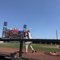 Club Level at Oracle Park - The Audi Club seats are to the right of the Giants dugout, so you'll see players warming up