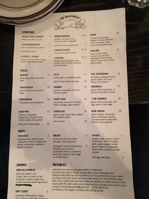 Menu photo 2 The Independent Pizzeria Seattle, WA
