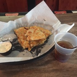 Andy's Cafe - Chicken and cheese quesadilla with a Hennessy and coke