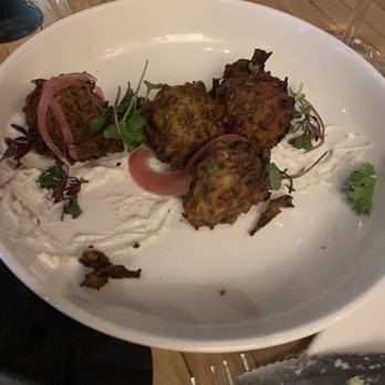 Jargon - Squash croquettes with pickled onion and dill sauce - New American Near Me - Asheville, North Carolina Jargon - Squash croquettes with pickled onion and dill sauce - New American Near Me - Asheville, North Carolina