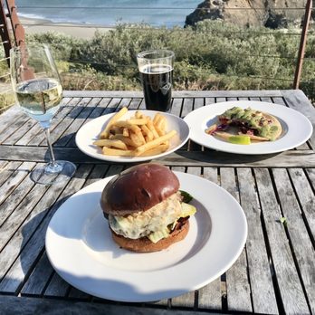 Redfish - Redfish burger, fries and redfish taco - Seafood Near Me - Port Orford, Oregon