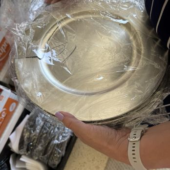 Bedazzle My Events - Cracked/broken silver charger plates - Party & Event Planning Near Me Bedazzle My Events - Cracked/broken silver charger plates - Party & Event Planning Near Me