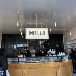 Inside as we wait for our matcha lattes