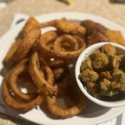 Fat Boys Fine Food & Catering - Shrimp, onion rings and okra