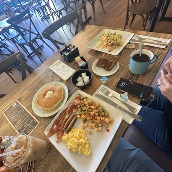The Pan - Lumberjack combo and Loaded Hash-browns.  Both were great. Iced caramel coffee and regular coffee were both good as well. - Breakfast & Brunch Near Me - South Gate, California