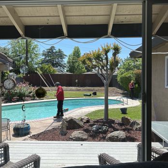 Heartwood Professional Tree Management - Actually netting our pool. Tarps were put down before the removal - Tree Services Near Me - Rocklin ca, California Heartwood Professional Tree Management - Actually netting our pool. Tarps were put down before the removal - Tree Services Near Me - Rocklin ca, California