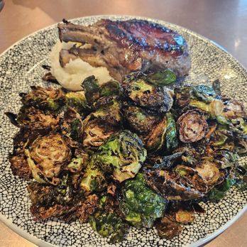 The 908 - Pork Chop with Brussel Sprouts - New American Near Me - Long Beach, California